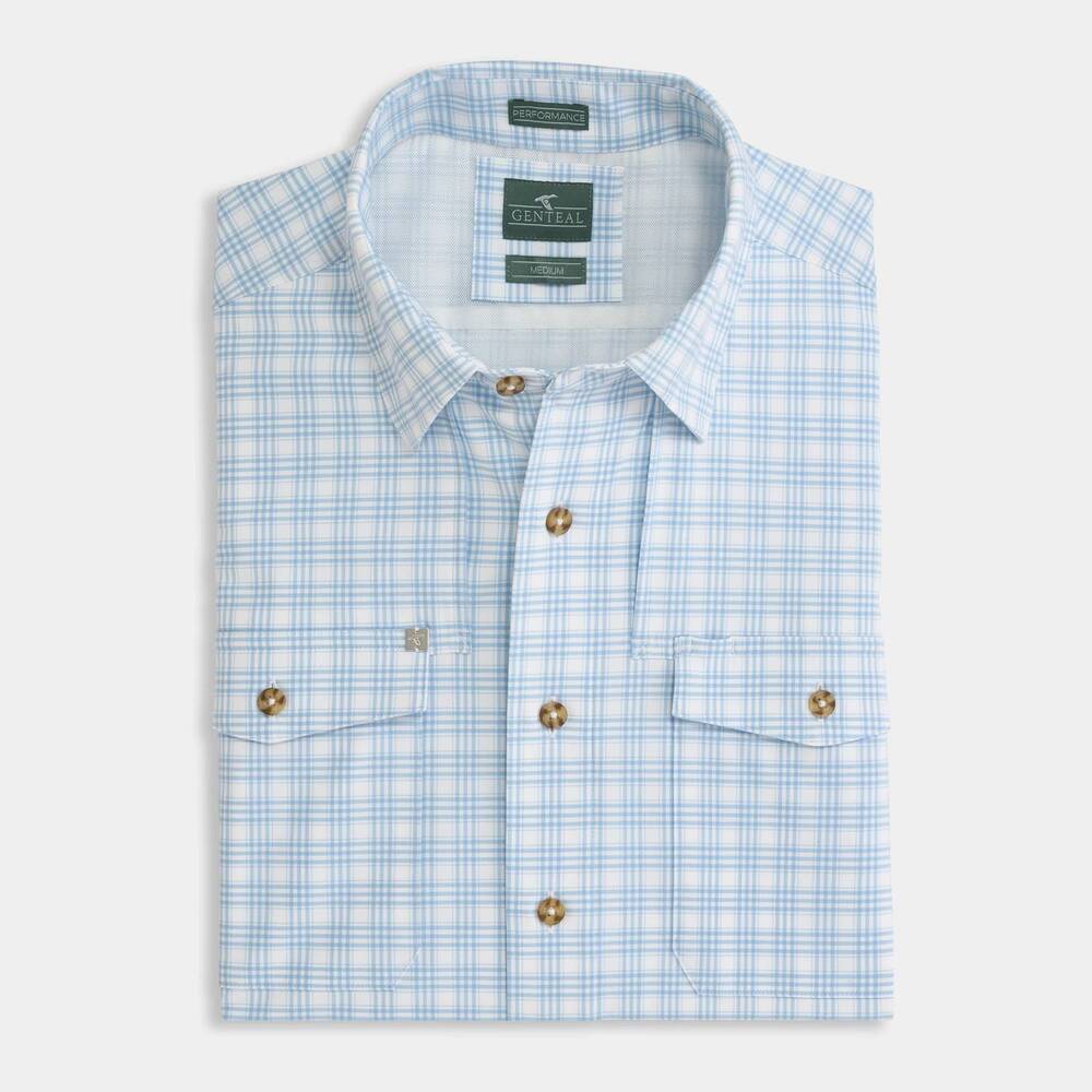 NEW GENTEAL men's dean vented shirt in blue bell